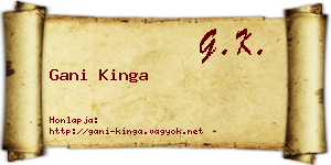 Gani Kinga névjegykártya